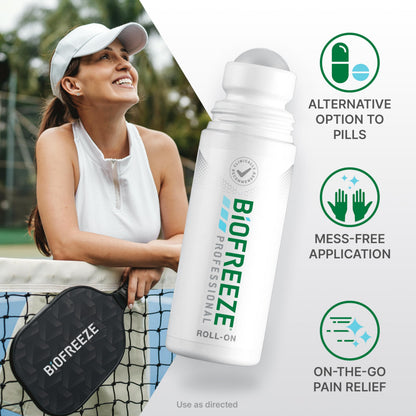 Biofreeze Professional Pain Relief Roll On, Knee & Lower Back Pain Relief, Arthritis Pain Reliever, Neck Pain Relief, Cooling Joint Pain Relief, Roll-On Menthol Gel 3 Fl Oz (Pack of 2) BiofreezeBuy Supplements Australia