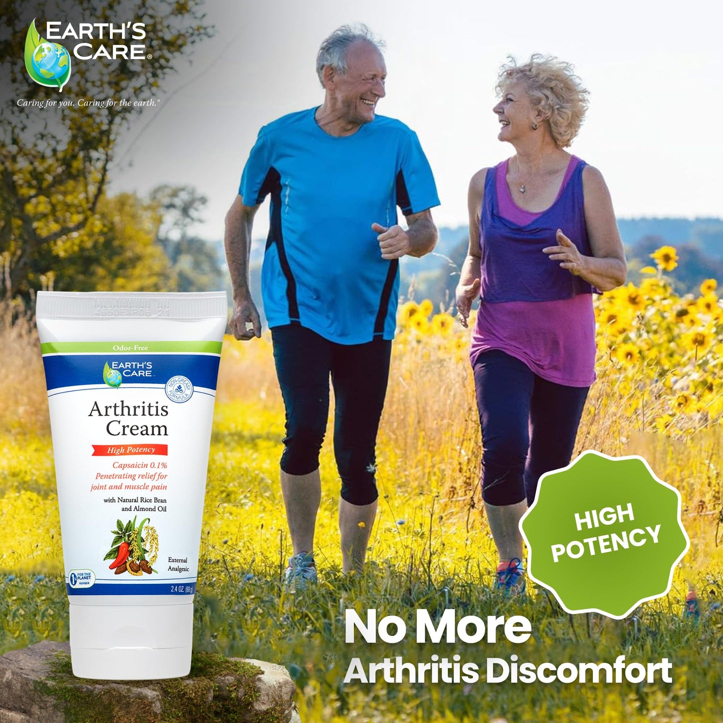 Earth's Care Arthritis Cream - Joint Cream with Natural Capsaicin - Topical Analgesic 2.4 OZ (Pack of 2) Earth's CareBuy Supplements Australia