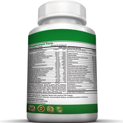 Pure Heathland Non-GMO Super Daily Multivitamin for Adults – 42 Natural Fruits & Vegetables Blend with 21 Essential Vitamins & Minerals – Vegan Coating Tablets, 90 Count, Made in USA Pure HealthlandBuy Supplements Australia