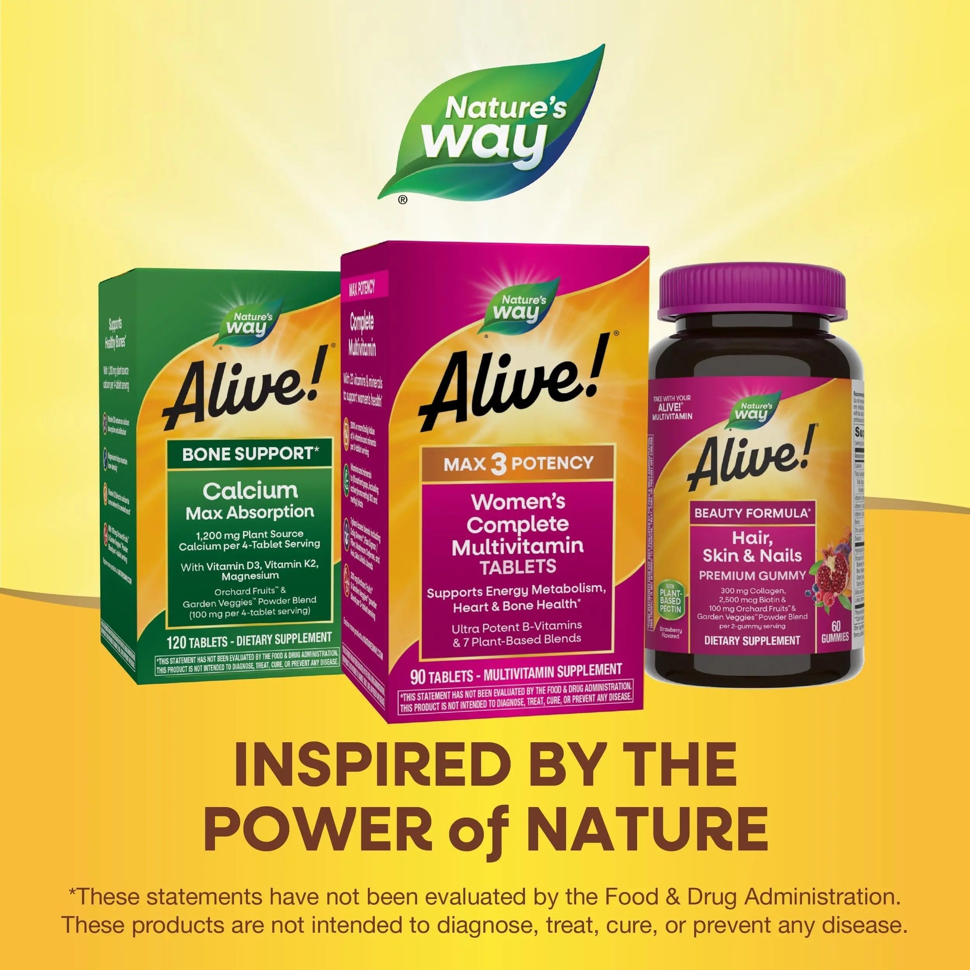 Nature's Way Alive! Max3 Daily Women's Multivitamin, Food-Based Blends (1,130mg per serving) and Antioxidants, 90 Tablets Nature's WayBuy Supplements Australia