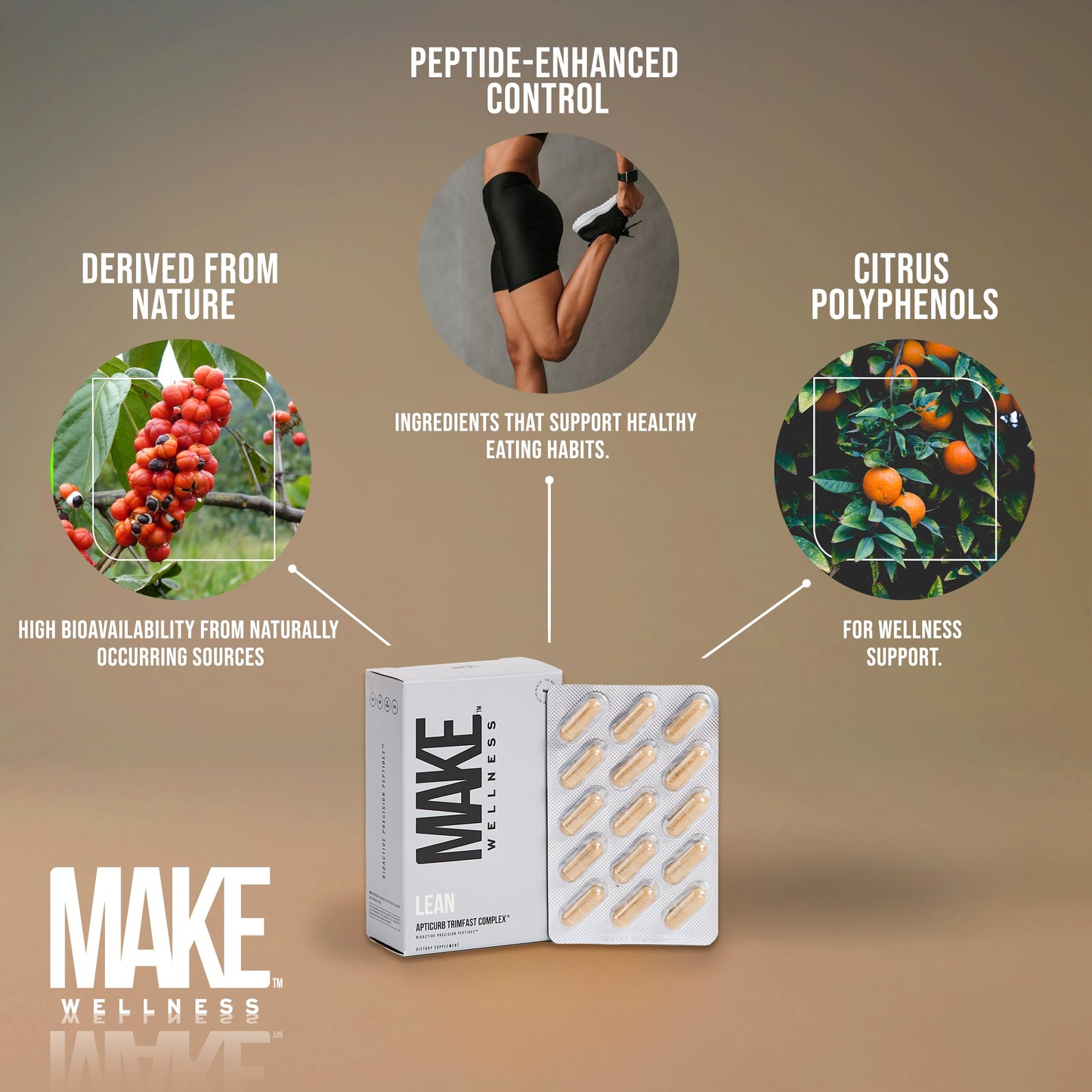 Make Wellness Lean Peptide Supplement | Supports Overall Wellness, Normal Muscle Health & Active Lifestyles | Bioactive Peptide Blend | Clean, Non-GMO Formula | 30 Servings for Daily Nutrition Make WellnessBuy Supplements Australia