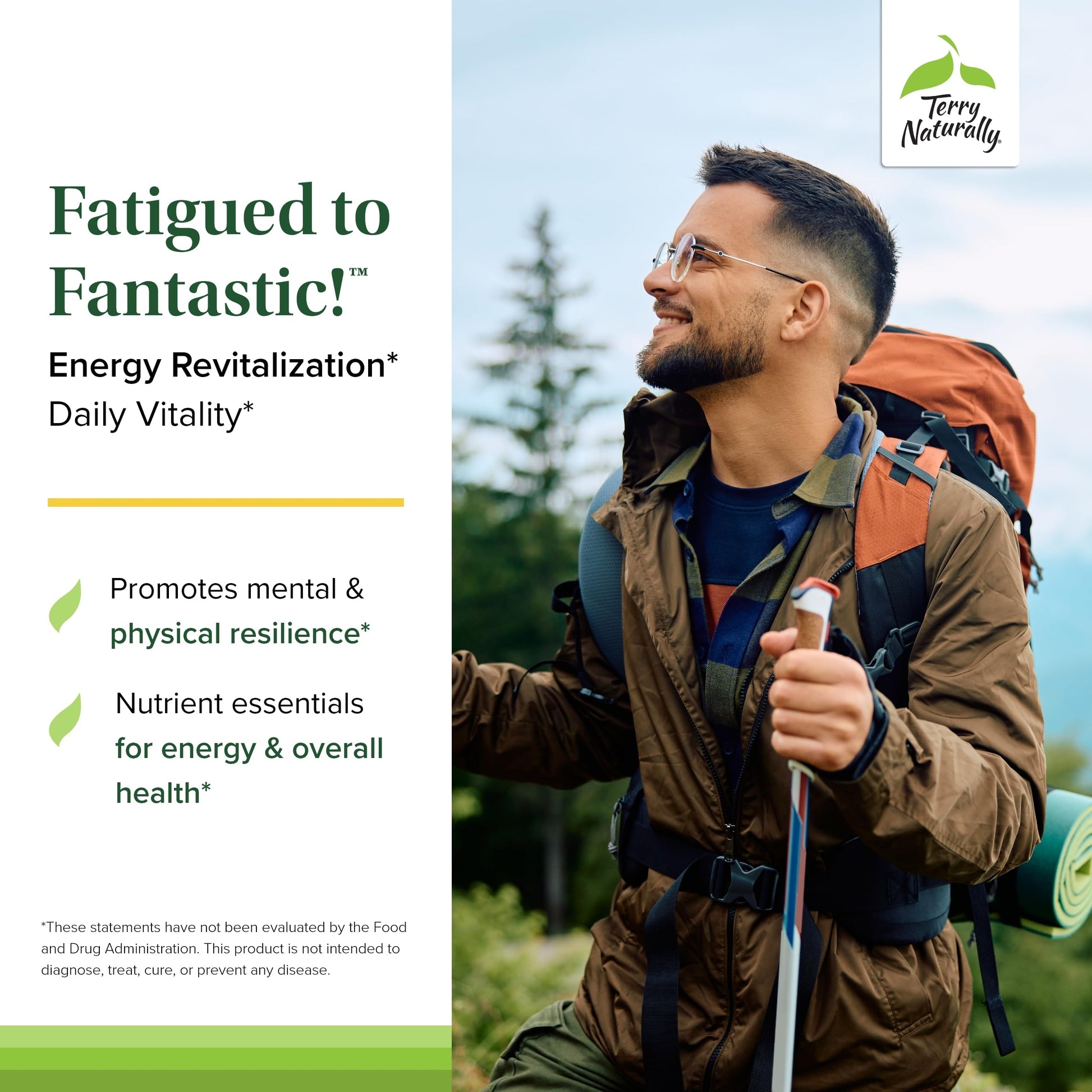 Terry Naturally Fatigued to Fantastic Energy Revitalization - Drink Mix for Energy with L-Tyrosine, Vitamins A, D3, E & B - Supports Heart Health - 7.6 oz (30 Servings) Terry NaturallyBuy Supplements Australia