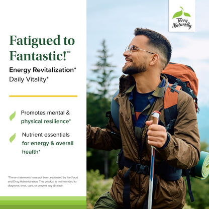 Terry Naturally Fatigued to Fantastic Energy Revitalization - Drink Mix for Energy with L-Tyrosine, Vitamins A, D3, E & B - Supports Heart Health - 12 Individual Packets (12 Servings) Terry NaturallyBuy Supplements Australia