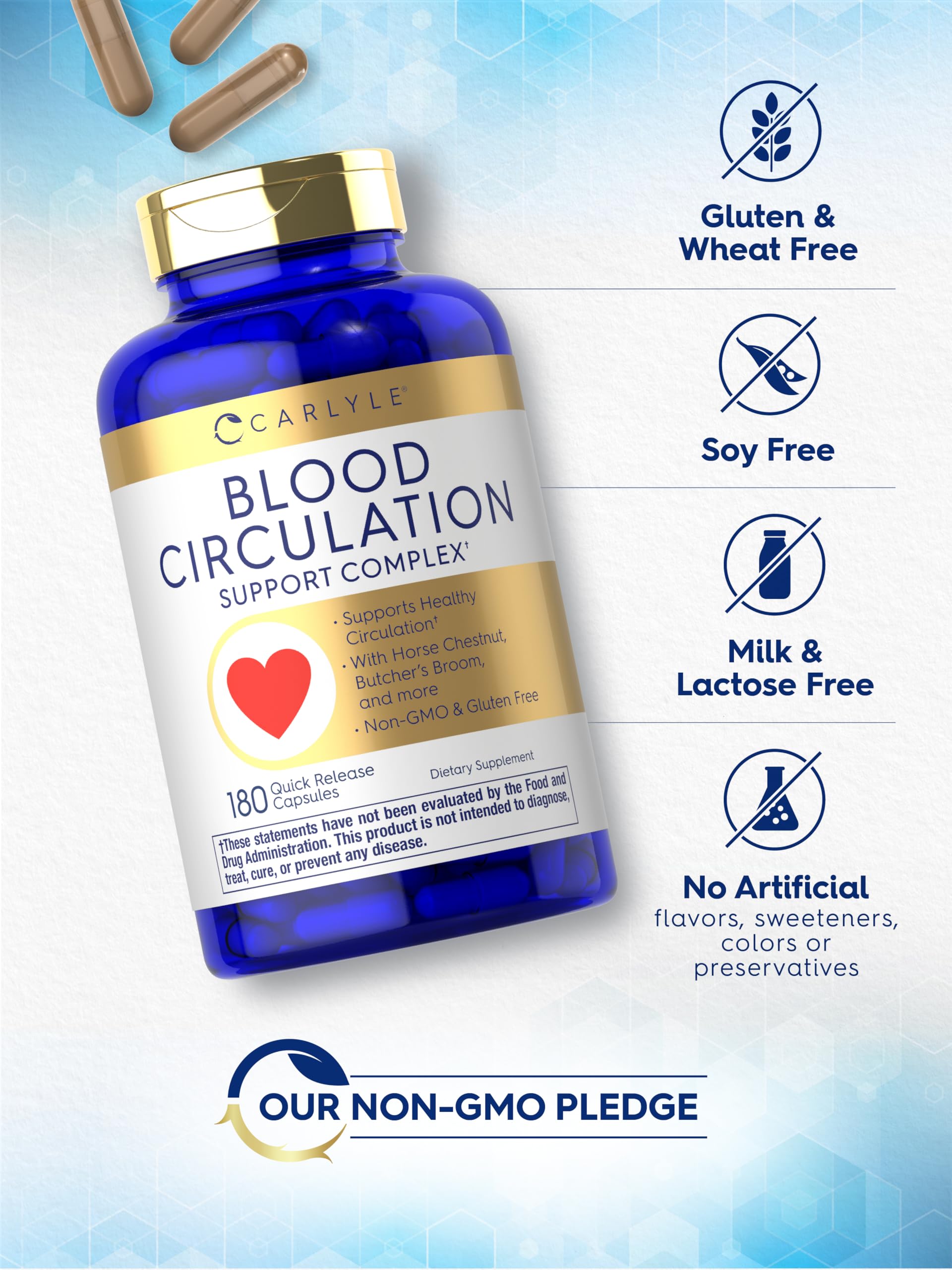 Carlyle Blood Circulation Supplement | 180 Capsules | Supports Healthy Circulation | Non-GMO, Gluten Free CarlyleBuy Supplements Australia