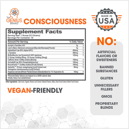 Genius Consciousness, Super Nootropic Brain Supplement Powder, Watermelon The Genius BrandBuy Supplements Australia