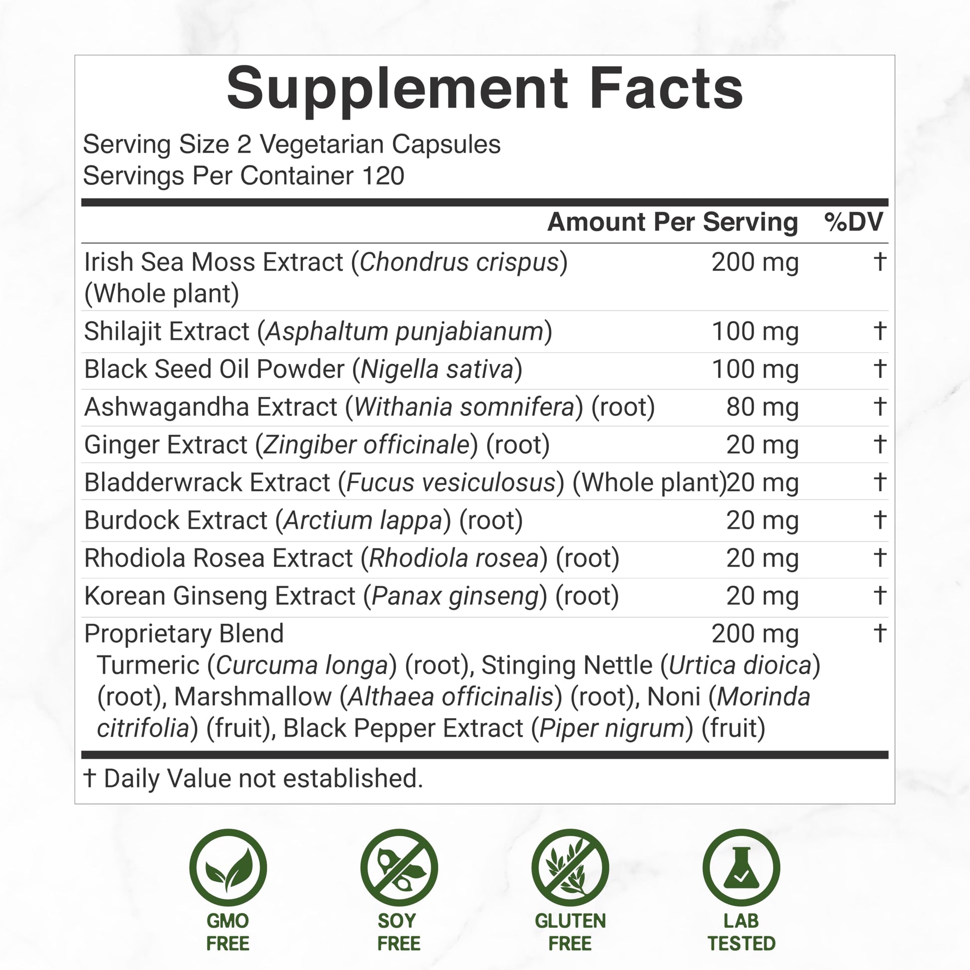 DEAL SUPPLEMENT Irish Sea Moss 240 Veggie Capsules – 14 Superfood Complex with Black Seed Oil, Ashwagandha, & Ginger DEAL SUPPLEMENTBuy Supplements Australia