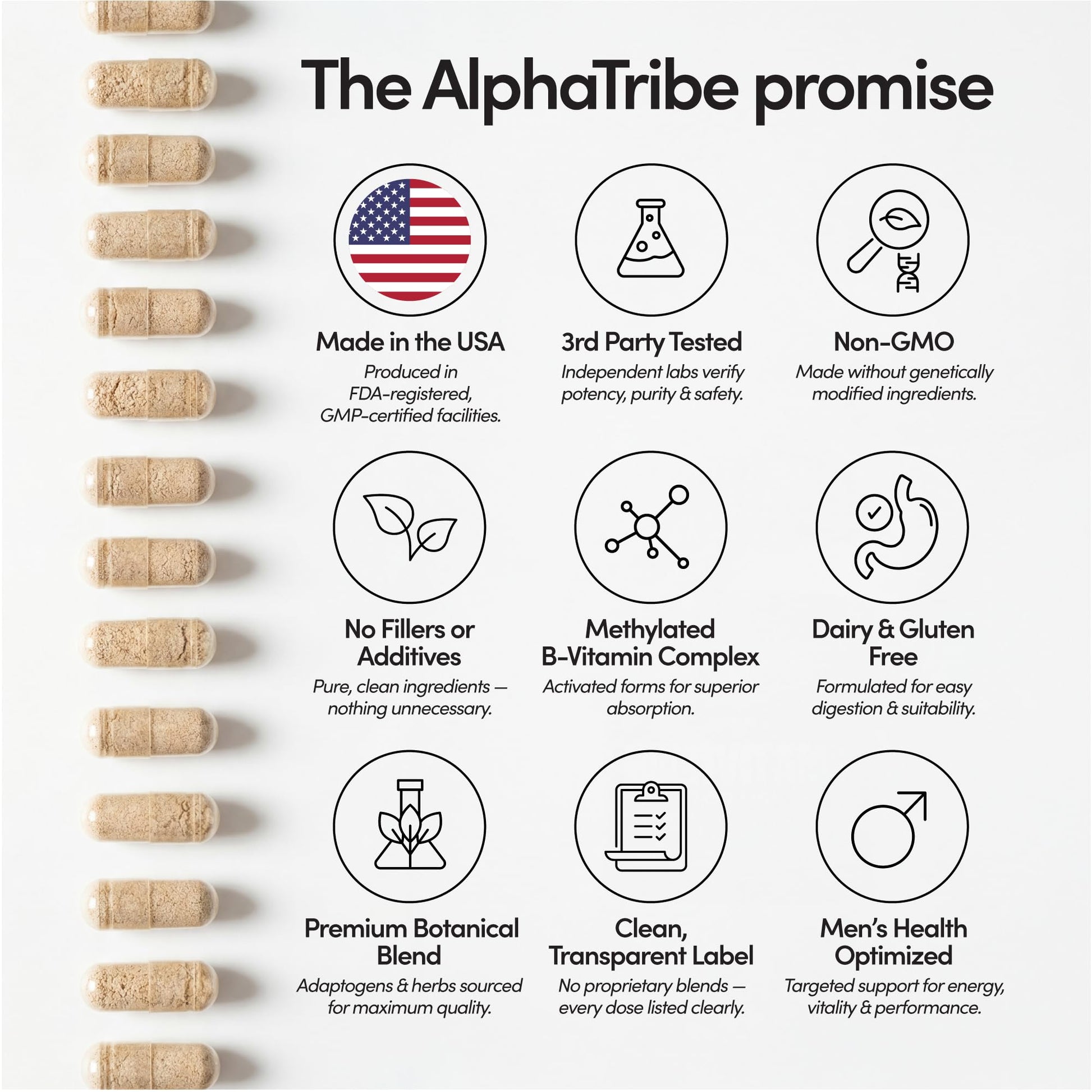 Alpha Tribe Multivitamin for Men & Organizer w/Seamoss Black Seed Oil Ashwagandha Burdock Root Turmeric Bladderwrack Vitamin C | Daily Men's Vitamins & Minerals Supplement | 60 Count Alpha TribeBuy Supplements Australia