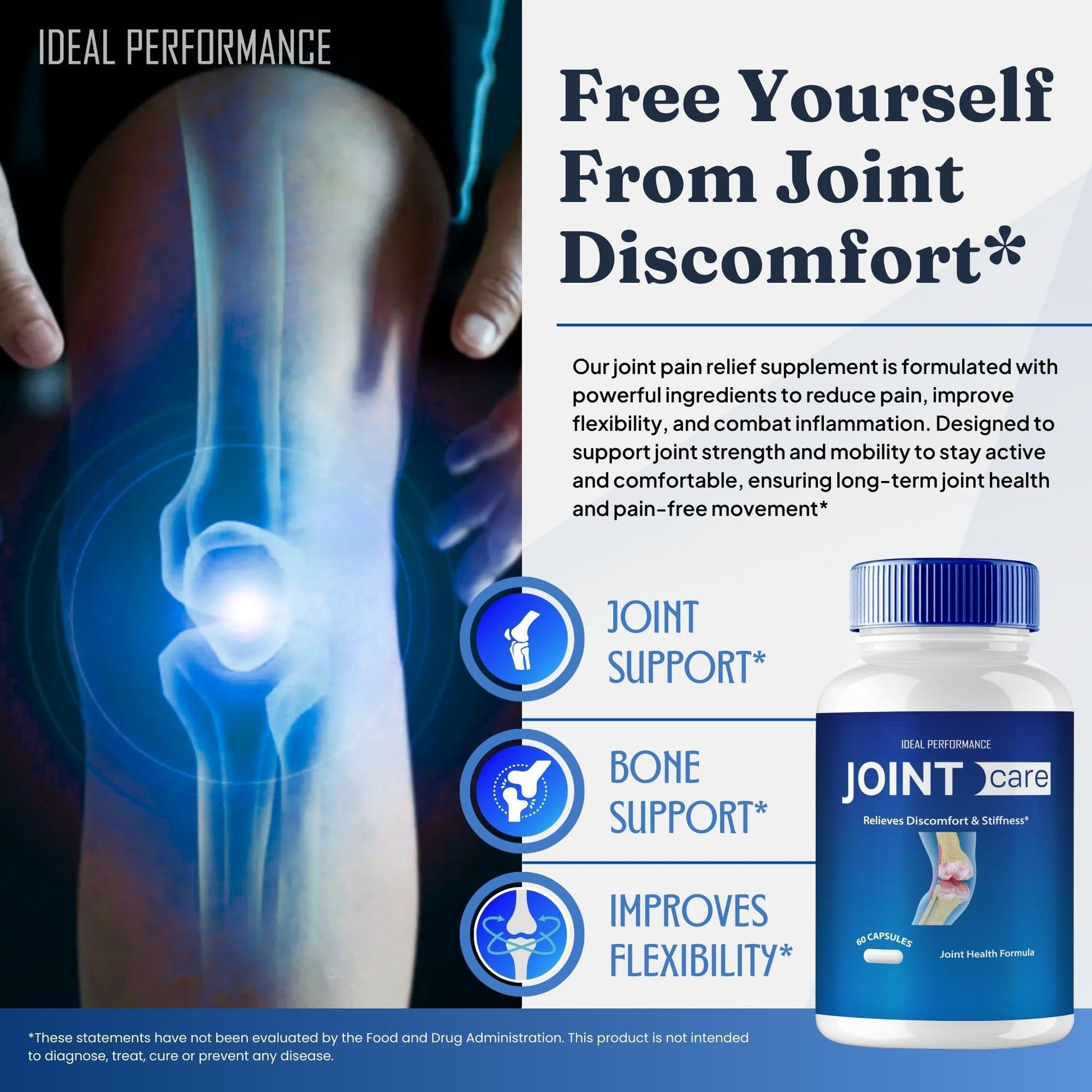 IDEAL PERFORMANCE Joint Care Support Capsules, JointCare Supplement Pills All Natural Formula to Fortify Bones & Bolster Flexibility - Maximum Strength, Joint Care Support Reviews (5 Pack) IDEAL PERFORMANCEBuy Supplements Australia
