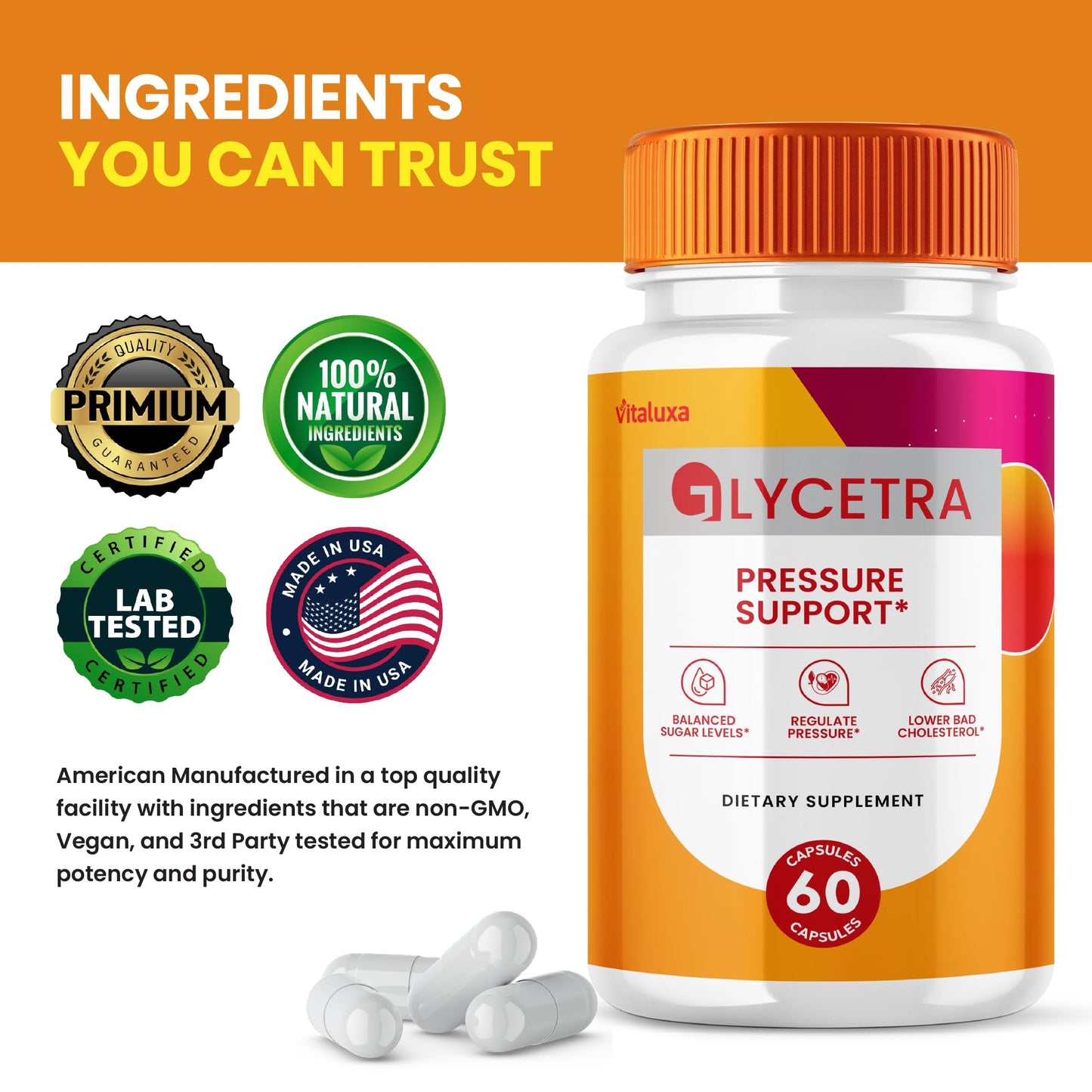 (2 Pack) Glycetra Capsules, Glycetra Blood Support Supplement Advanced Formula Premium Blend All Natural Balance Flow, Glicetra Pills Maximum Strength Glycogen Support Health Wellness Review (120 Ct) VitaluxaBuy Supplements Australia