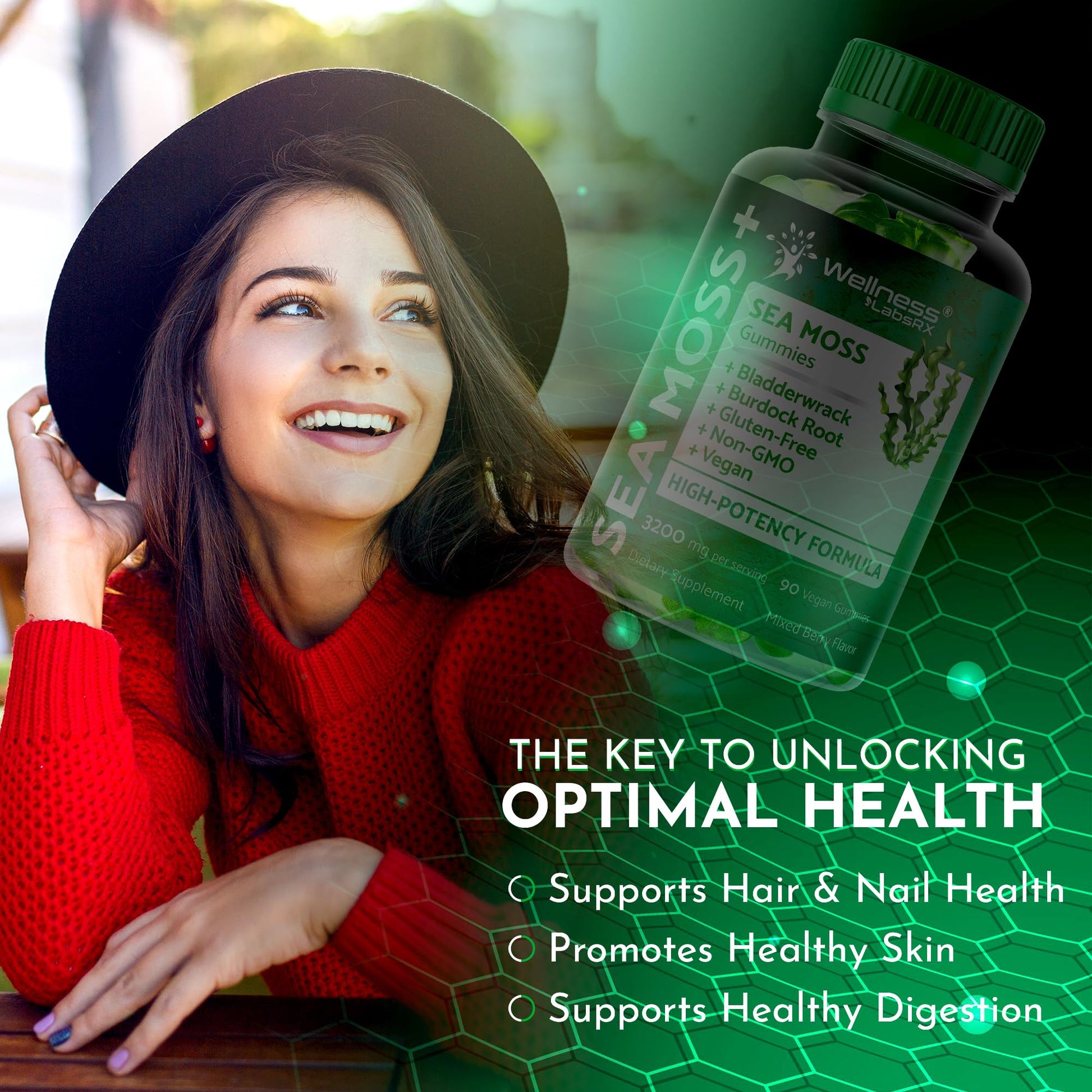 WELLNESS LABSRX Sea Moss Gummies, 3200mg Irish Sea Moss Mixed Berry Flavor with Maximum Potency Bladderwrack and Burdock Root - Supports Skin, Energy and Immunity - 180 Count WELLNESS LABSRXBuy Supplements Australia