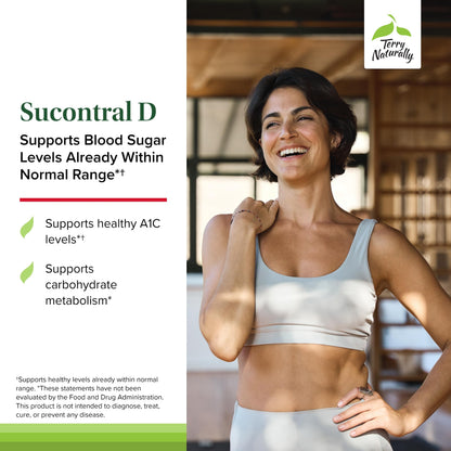 Terry Naturally Sucontral D - B-Complex & Folate Supplement - Carbohydrate Metabolism Support - Vitamin & Mineral Supplement with Zinc & Chromium - 60 Capsules (Pack of 3) Terry NaturallyBuy Supplements Australia
