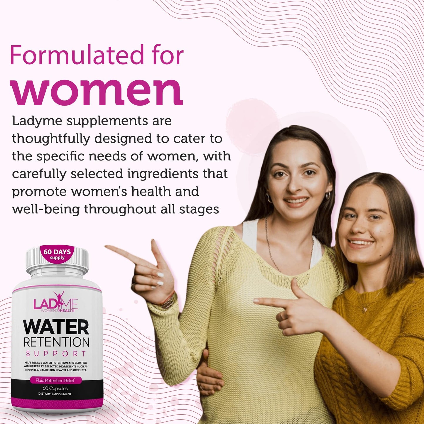 Water Retention Pills for Women Bloating Relief with Vitamin B6, Dandelion & Green Tea Natural LADYME WOMEN'S HEALTHBuy Supplements Australia