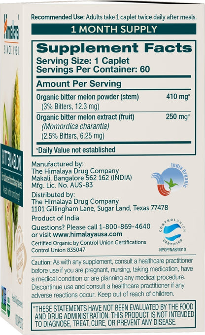 Himalaya Organic Bitter Melon/Karela Herbal Supplement, Glycemic Support and Weight HimalayaBuy Supplements Australia