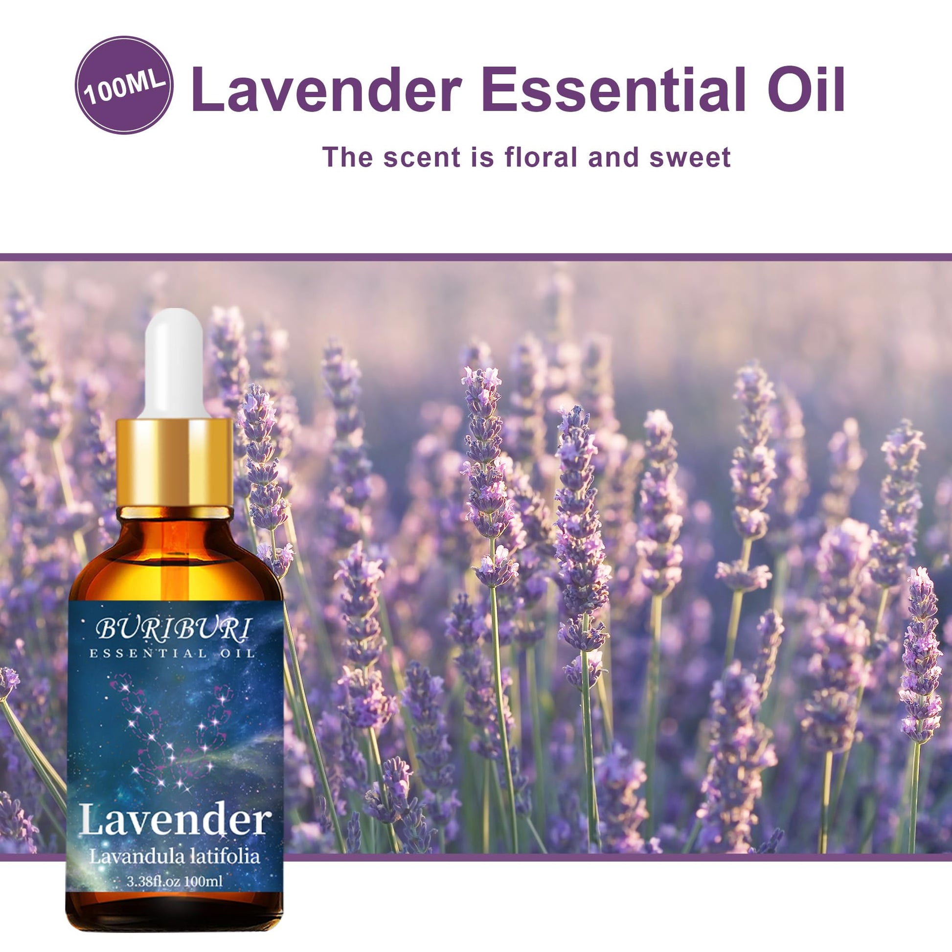 BURIBURI Lavender Essential Oil 100ML, 100% Pure Undiluted, Natural, Organic Aromatherapy Oil Lavender Oils BURIBURIBuy Supplements Australia