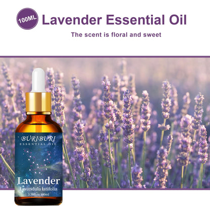 BURIBURI Lavender Essential Oil 100ML, 100% Pure Undiluted, Natural, Organic Aromatherapy Oil Lavender Oils BURIBURIBuy Supplements Australia
