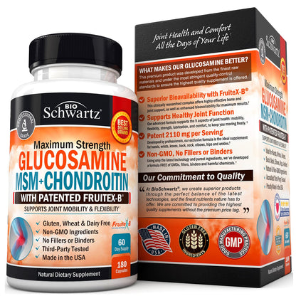 Glucosamine Chondroitin MSM 2110mg - Joint Support Supplement with Turmeric BioSchwartzBuy Supplements Australia
