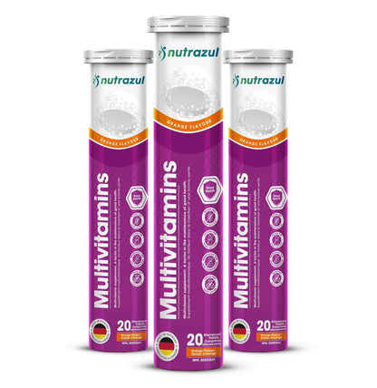 nutrazul Multivitamin Effervescent Tablets, Supplement for Daily Wellness & 9 Essential Vitamins, Contains Vitamin with Vitamin C & B Complex nutrazulBuy Supplements Australia