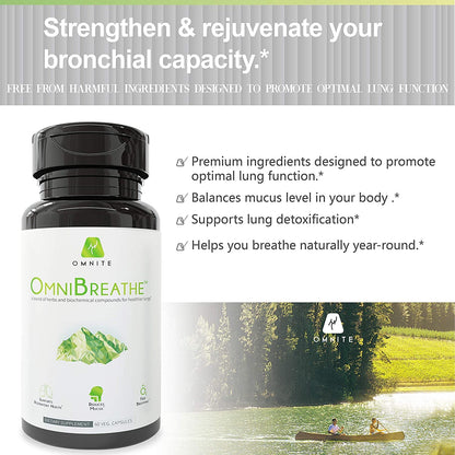 OmniBreathe for Lung Cleanse Detox Respiratory Wellness - Help Reduce Mucus & Cough for All Kinds OmniteBuy Supplements Australia