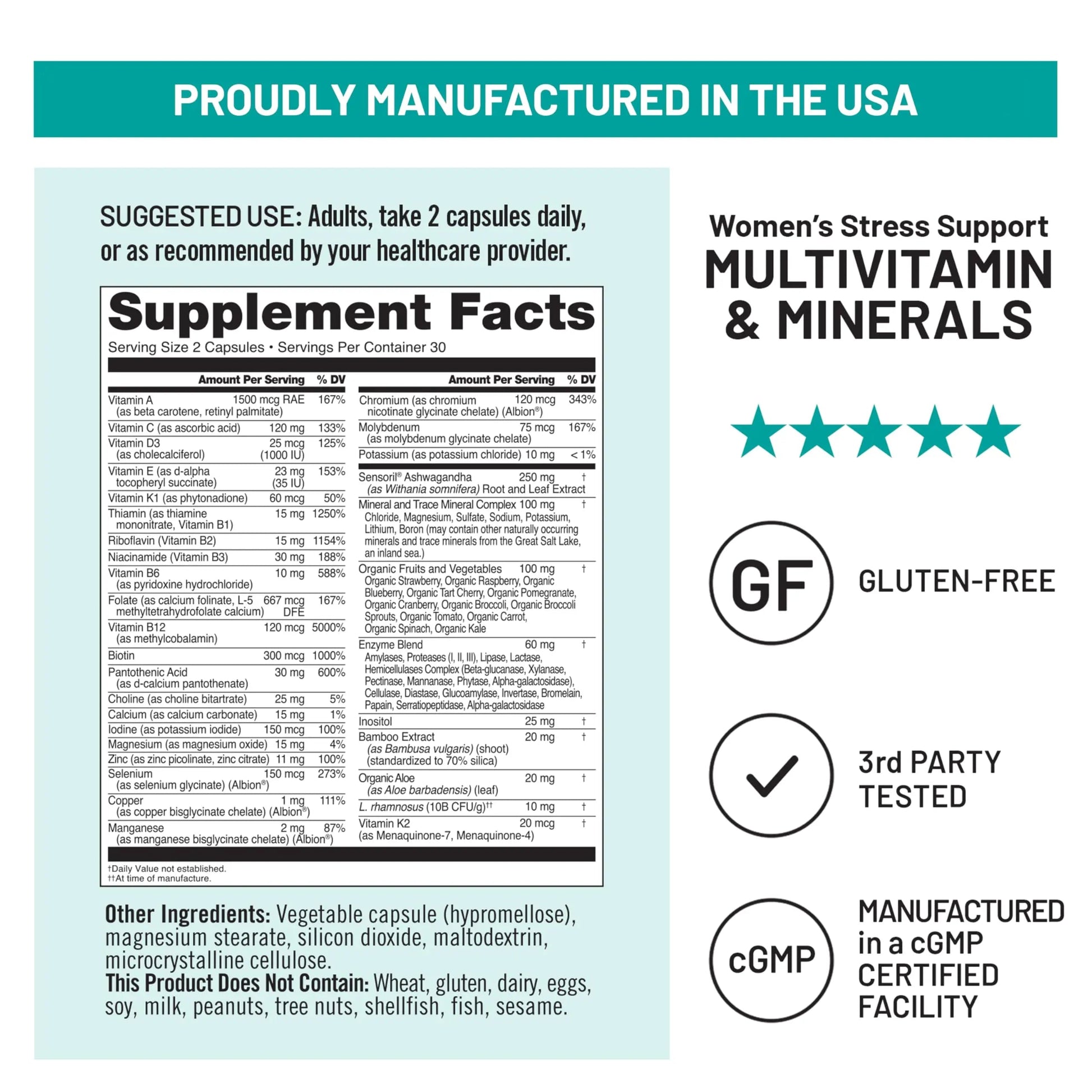 [1] NatureWise Multivitamin for Women Stress Support & Natural Minerals - 60 Ct[30-Day Supply] + [1] Omega 3 Fish Oil 1000mg + Vitamin E - Wild-Caught - 60 Softgels[30-Day Supply] NatureWiseBuy Supplements Australia