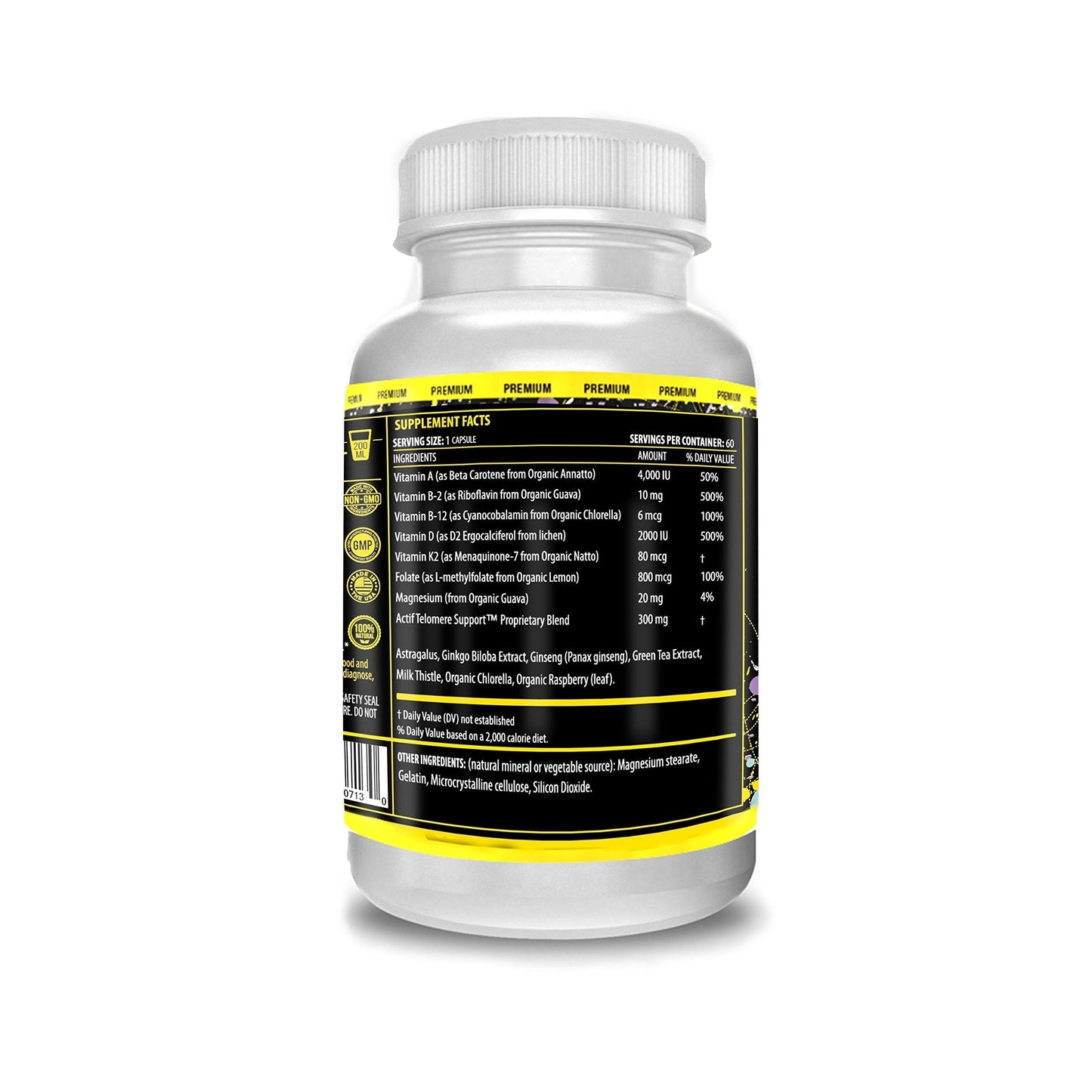 ACTIF Telomere Mega Support with 10+ Factors, Non-GMO, Telomerase and DNA Supplement for Energy, Memory and Anti-Aging, Made in USA, 60 Count ACTIFBuy Supplements Australia