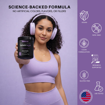 Leverage Mixed Berries Anti–Aging Supplement & Longevity Mix - Daily Wellness Multivitamin Powder with Hyaluronic Acid, L-Glycine & Magnesium for Skin, Energy, Cognitive Function & Joint–30 Servings LeverageBuy Supplements Australia