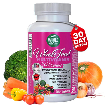 Whole Nature Whole Food Multivitamin for Women Womens Multi Vitamin with Folate, B12 Methyl, Vitamins, Minerals, Probiotics and Omegas Whole NatureBuy Supplements Australia