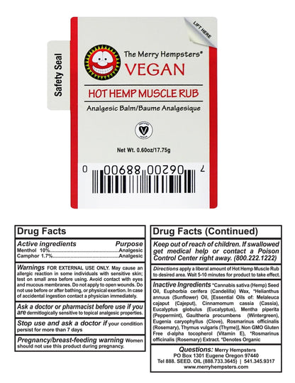 Merry Hempsters Vegan Hot Hemp Muscle Rub Single (2-Pack) The Merry HempstersBuy Supplements Australia