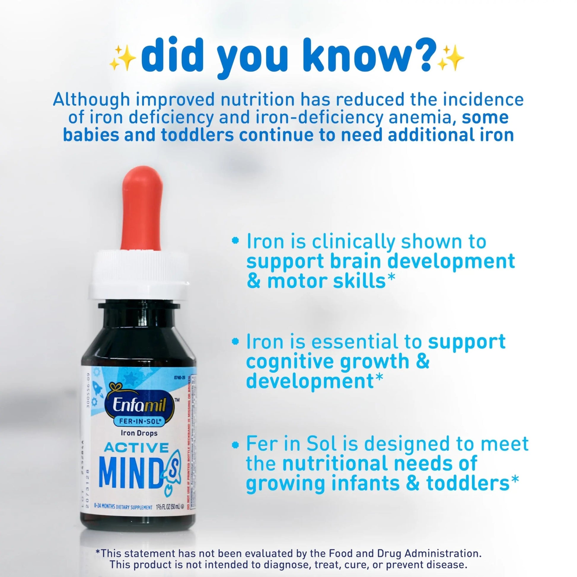 Enfamil Poly-Vi-Sol and Fer-in-Sol Iron Liquid Drop Multivitamin Supplements for Infants and Toddlers, 2x50 mL Dropper Bottle Enfamil Prenatals & Baby VitaminsBuy Supplements Australia