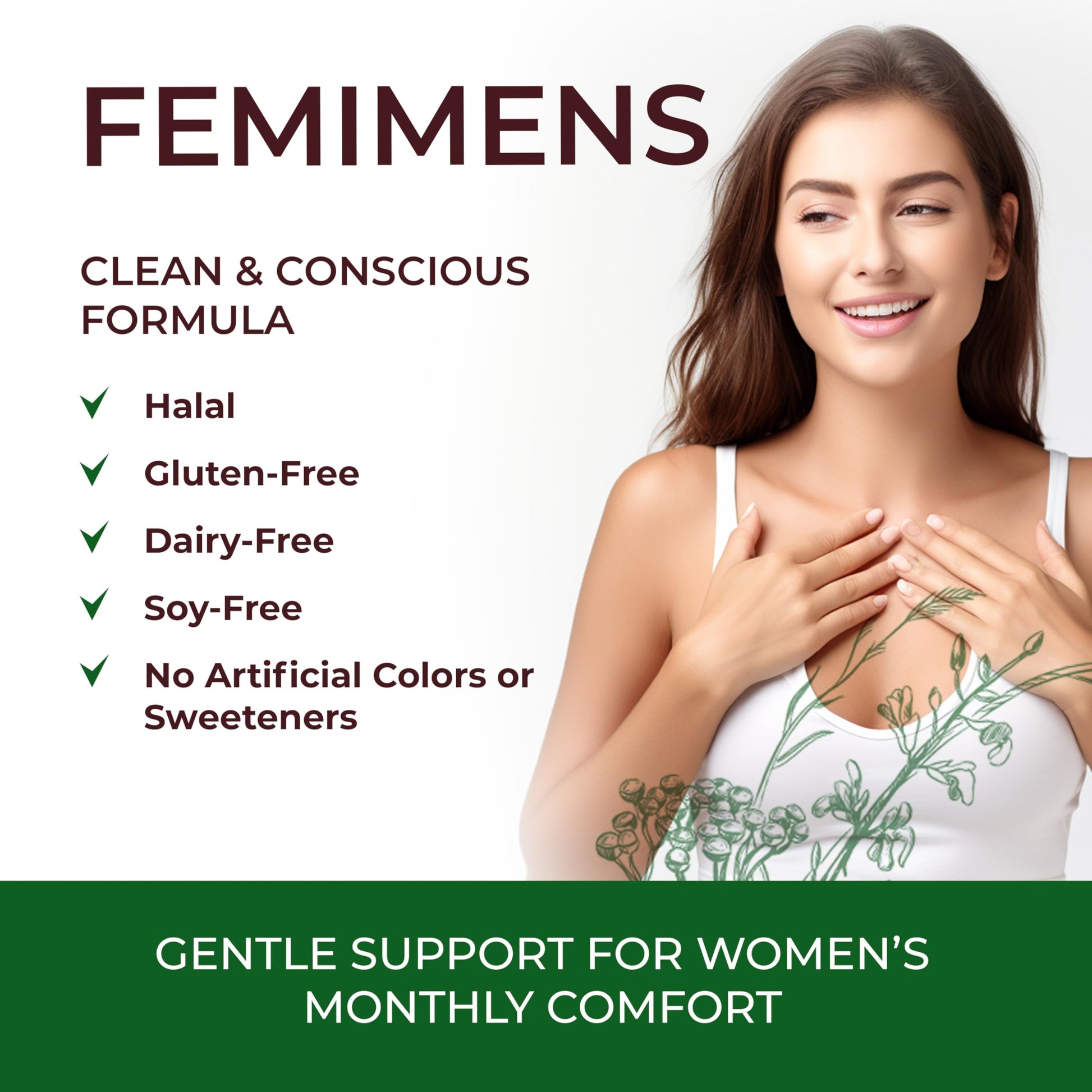 FEMIMENS – PMS Support Supplement for Women – PMS Relief for Women & Menstrual Cramp Relief – Hormonal Balance for Women – Chasteberry Vitex, Ashwagandha, Ginger, Fenugreek – 120 Vegan Capsules Ananta Medicare USABuy Supplements Australia