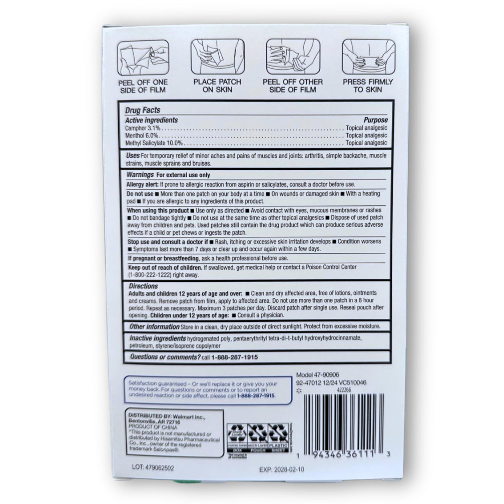 FUSION SHOP STORE Smart choices, meaningful life! Topical Patch with Menthol, Camphor, Methyl salycilate, 6 Count (Pack of 15) FUSION SHOP STORE Smart choices, meaningful life!Buy Supplements Australia
