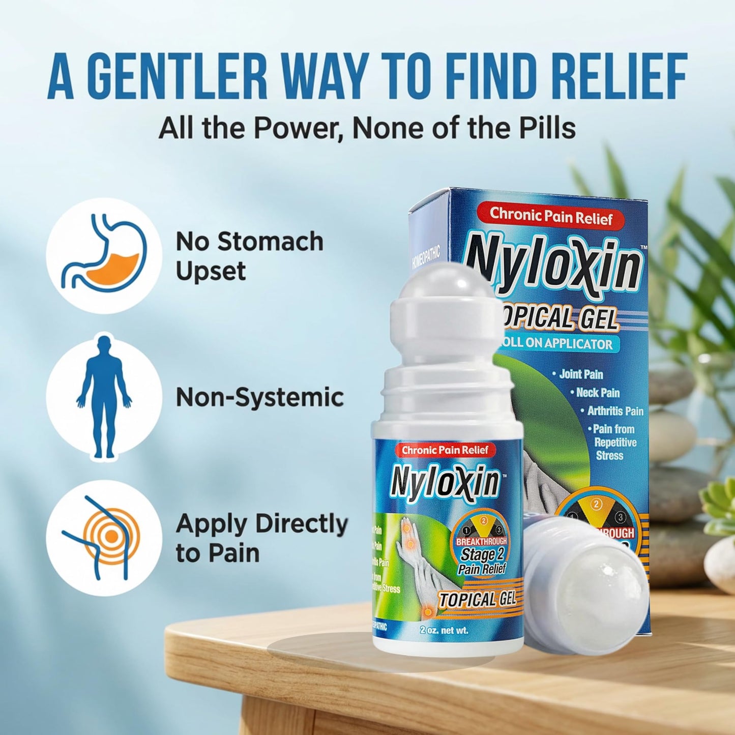 Nyloxin Roll-On Arthritis Pain Relief Gel, Back Pain Relief, Neuropathy Pain Relief, Nerve Pain Relief, Knee Pain Relief, Foot Pain Relief, Muscle Pain Relief, Shoulder Pain, Joint Pain (2 oz) NyloxinBuy Supplements Australia