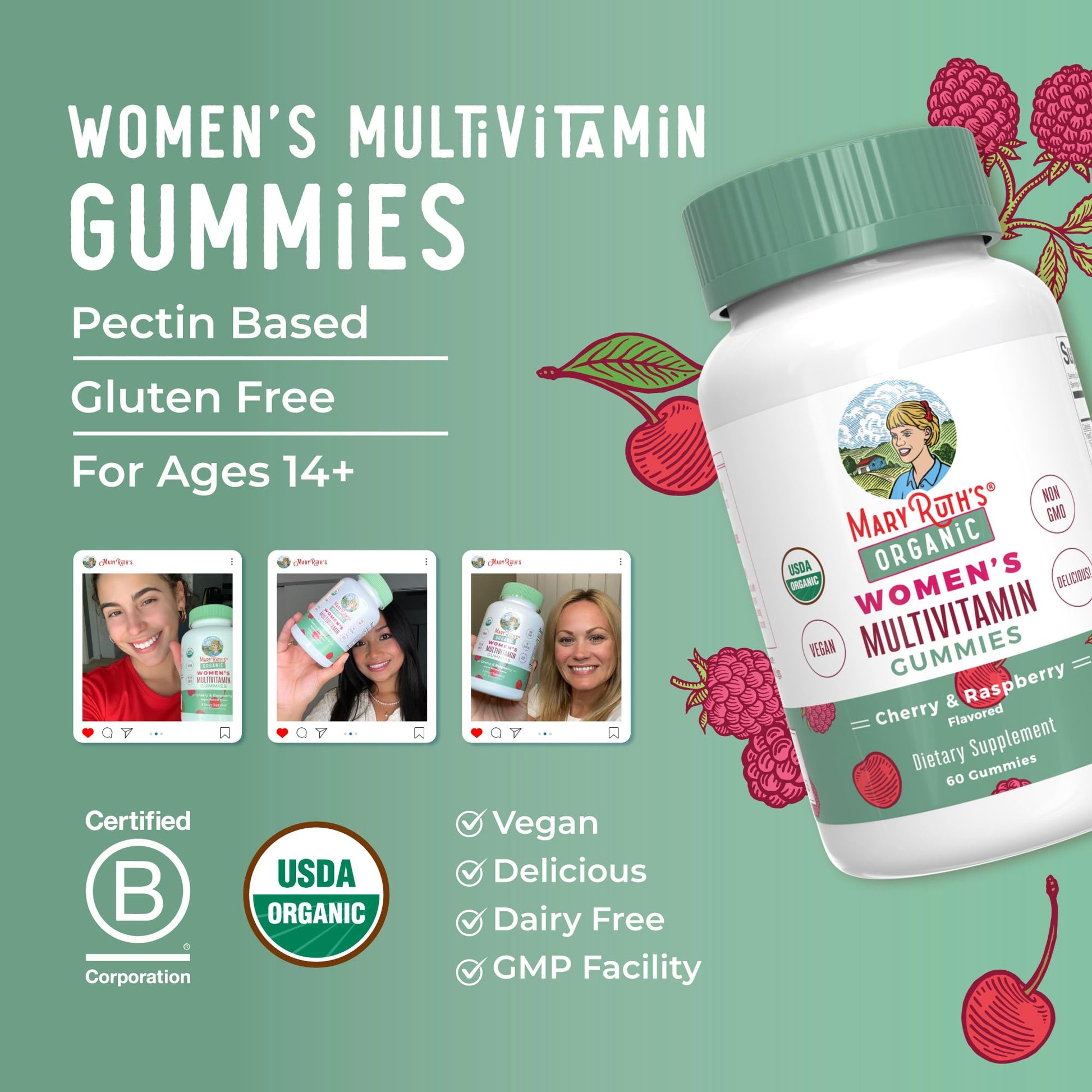 MaryRuth Organics Multivitamin for Women 14 | Women's Multivitamin Gummies for Immune Support| Skin Health | MaryRuth OrganicsBuy Supplements Australia