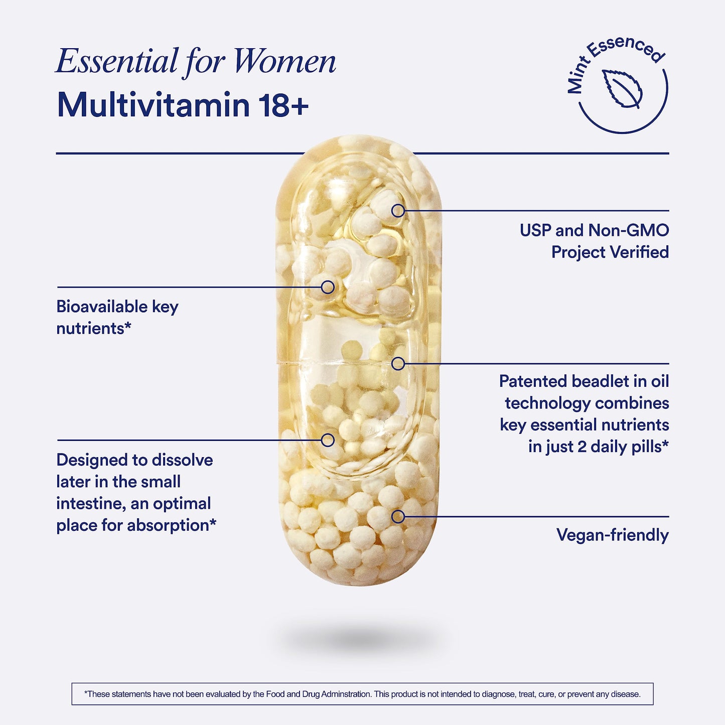 Ritual Multivitamin for Women 18+ with Vitamin D3 for Immune Support*, Vegan Omega 3 DHA, B12, Iron, Gluten Free, Non GMO, USP Verified, Mint RitualBuy Supplements Australia