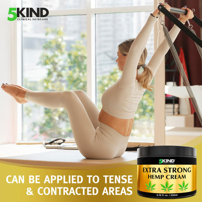 5kind Extra Strong Hemp Cream 6.76 fl oz - Maximum Strength - Natural Topical Cream - Muscle Rub for Lower Back, Joints, Neck, Knees, Shoulders 5kind clinical skincareBuy Supplements Australia
