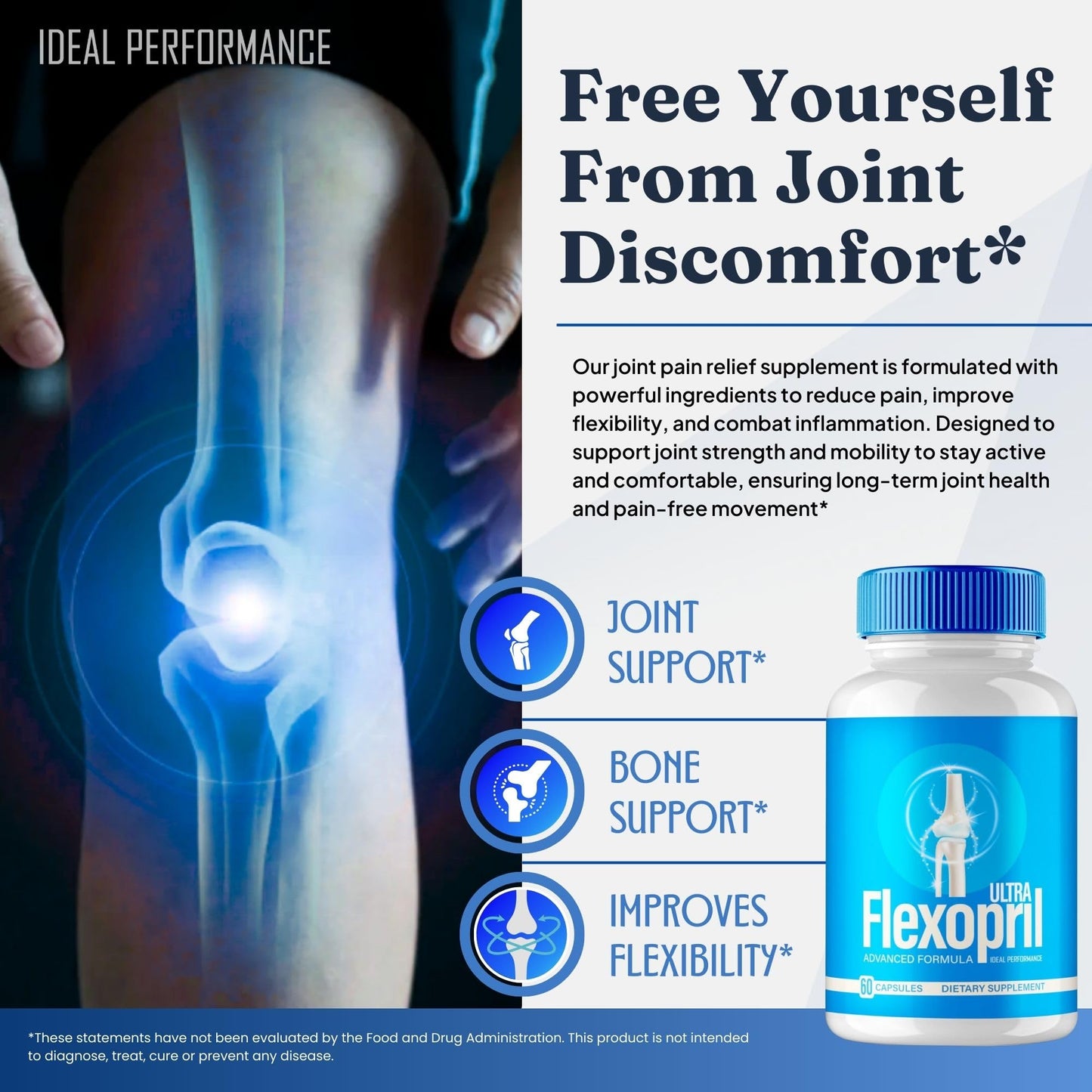 Flexopril Ultra Joint Support Capsules, Official Flexopril Supplement Pills, All-Natural Formula to Fortify Bones and Bolster Flexibility - Maximum Strength, FlexoprilUltra Pills Reviews (2 Pack) IDEAL PERFORMANCEBuy Supplements Australia