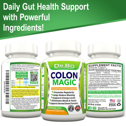 Colon Cleanse Detox Formula - Natural Bowel Cleanser Pills for Intestinal Bloating & Fast Digestive DR. BOBuy Supplements Australia