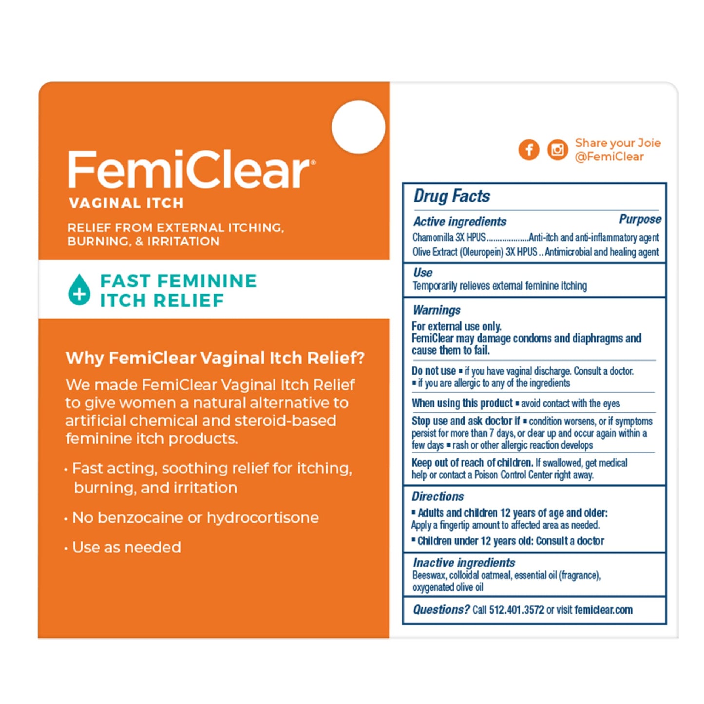 FemiClear Vaginal Itch Relief | Fast Feminine Itch Relief | Made With All-Natural & Organic Ingredients FemiClearBuy Supplements Australia