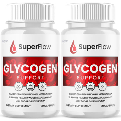 (2 Pack) Super Flow Glycogen Support, Official SuperFlow Advanced Formula Glyco Optimizer Capsules, All Natural Super Flow Pills, Daily Wellness Supplement to Support Healthy Balance (120 Capsules) SyvorBuy Supplements Australia