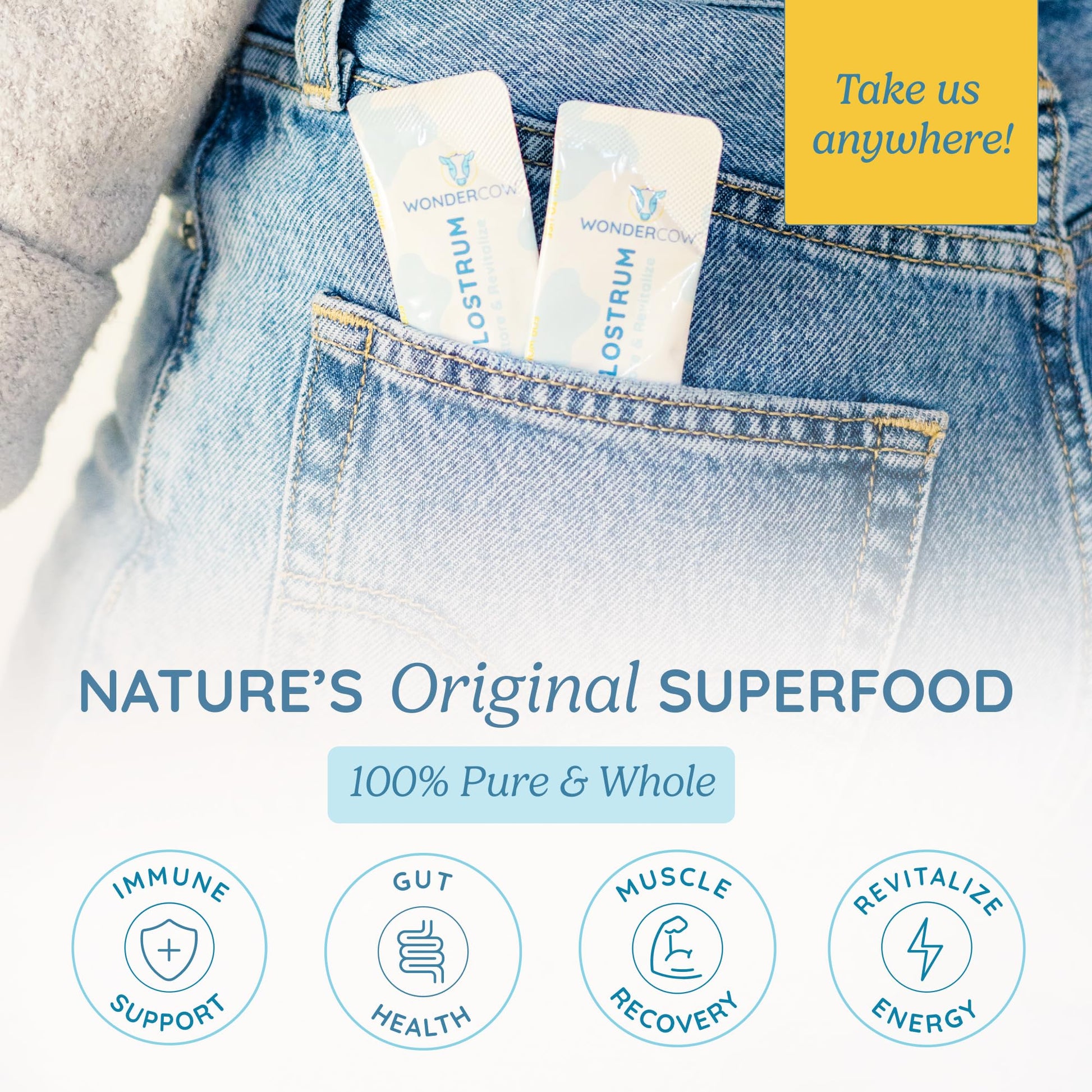 WONDERCOW Colostrum Supplement Powder for Gut Health, Immune Support & Wellness | Natural IgG Pure Whole Bovine Colostrum Superfood, Unflavored, 30 Servings WONDERCOWBuy Supplements Australia
