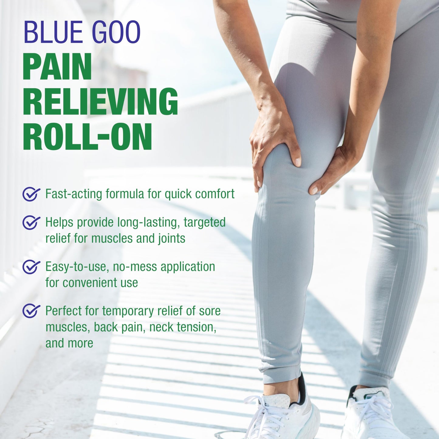 Blue Goo Pain Relieving Menthol Roll On - Fast-Acting Muscle & Joint Pain Relief - 2 x 2.5 oz Blue GooBuy Supplements Australia