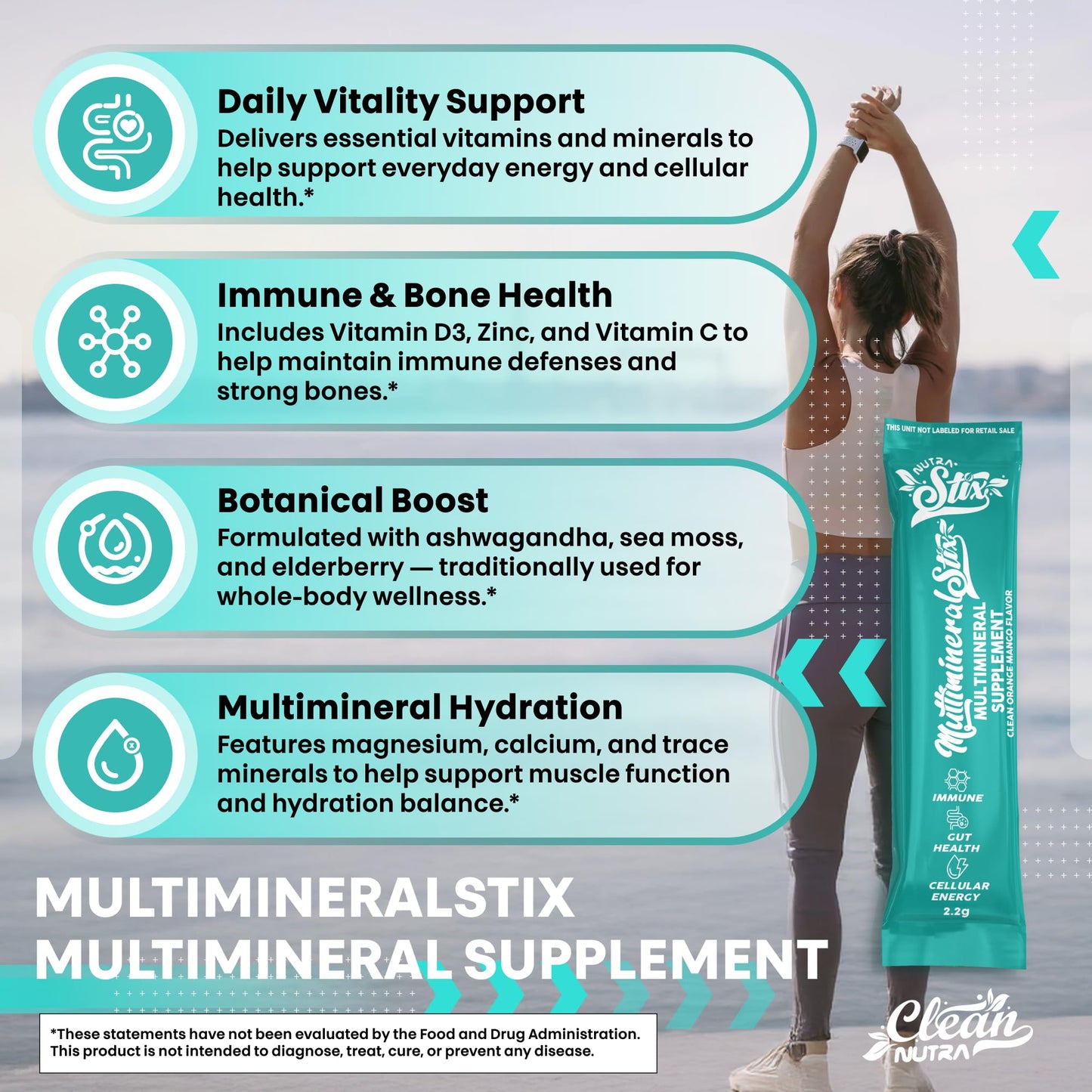 Sea Moss Powder Elderberry Ashwagandha Chlorella Manuka Honey VitaminD3 Vitamin C Zinc Spirulina Iodine Greens Detox Immune Support Sugar Free Hydration Powder Drink Mix – 20 Sticks Clean NutraceuticalsBuy Supplements Australia