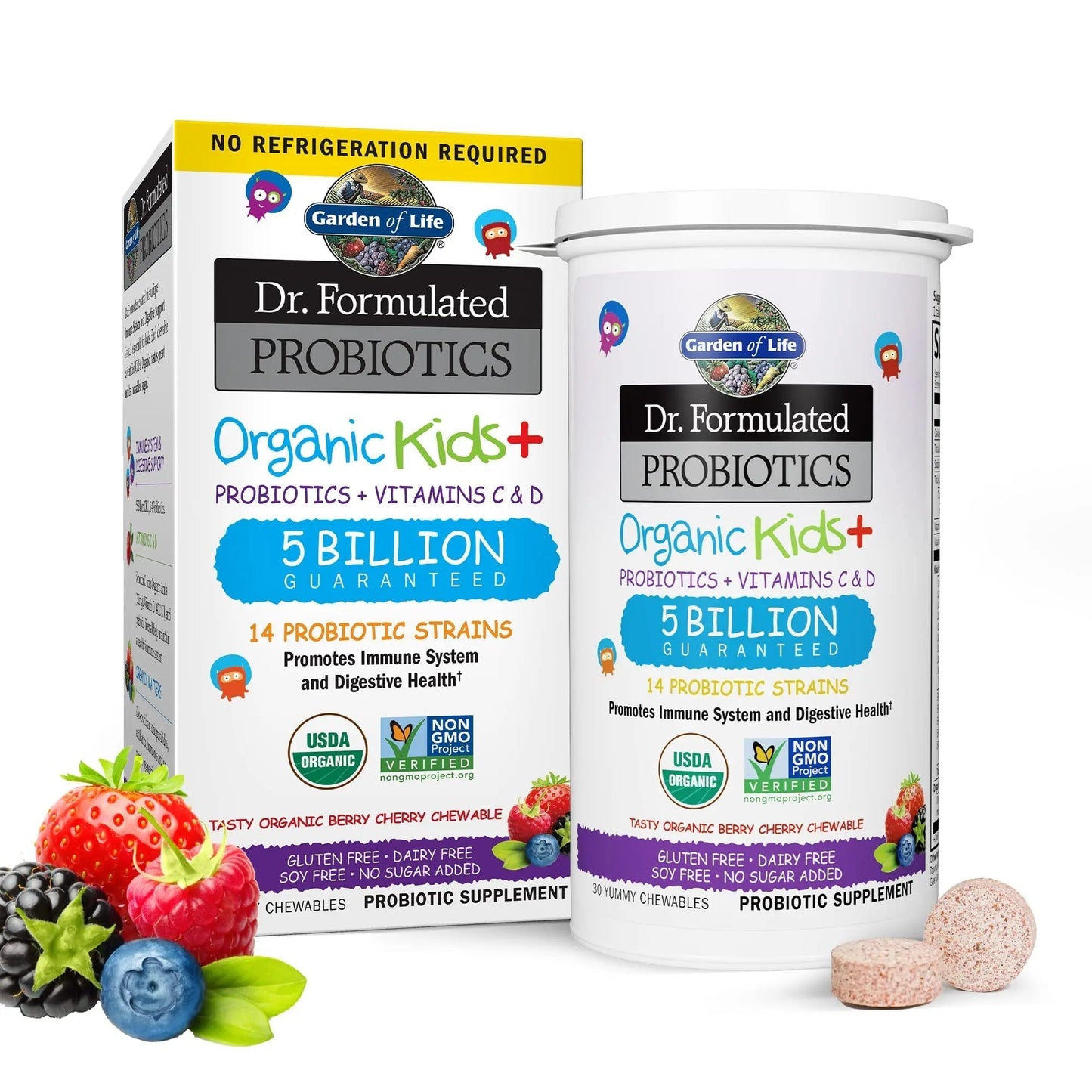 SmartyPants Organic Kids Multivitamin Gummies: Probiotics & Garden of Life Dr. Formulated Probiotics Organic Kids+ Plus Vitamin C & D - Berry Cherry - Gluten SmartyPantsBuy Supplements Australia