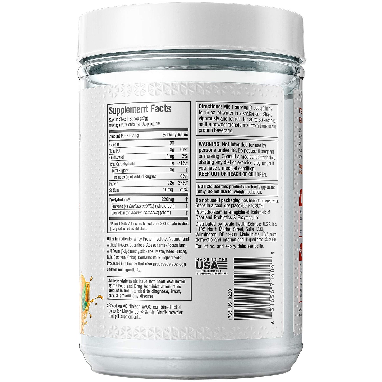 Whey Protein Powder MuscleTech Clear Whey Protein Isolate Whey Isolate MuscletechBuy Supplements Australia