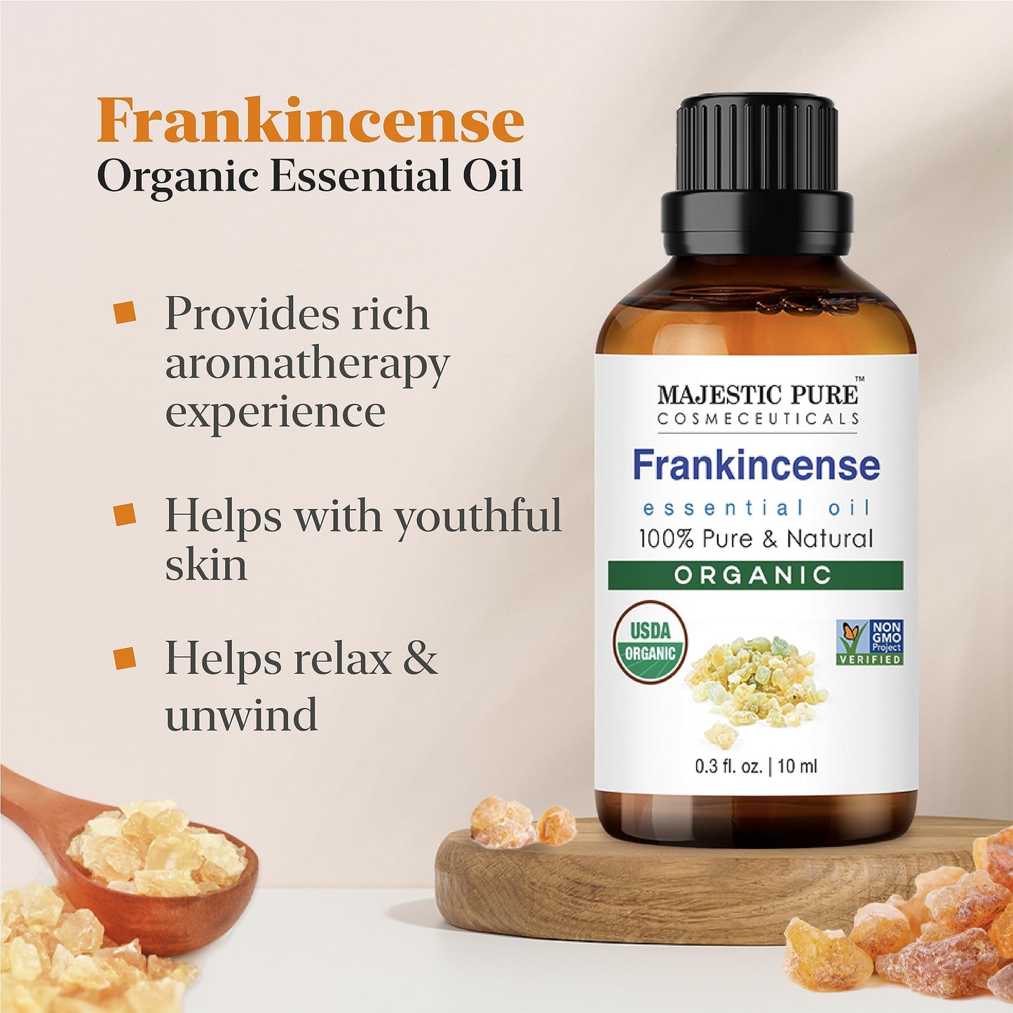 Majestic Pure USDA Organic Frankincense 0.33 fl oz MAJESTIC PUREBuy Supplements Australia
