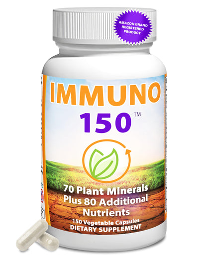 Immuno 150, Immune Support Supplement, Packed with 70 Plant Minerals, 13 Essential Vitamins and 68 Additional Nutrients-150 Vegetable Capsules
