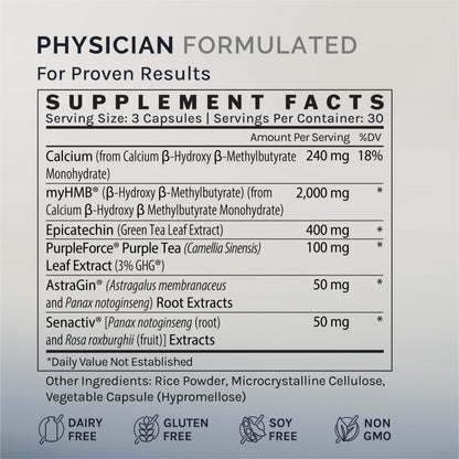 InfiniWell Strength - Muscle Recovery Supplements for Healthy Aging - HMB Supplement for Stamina, Endurance, Strength Gains & Mobility - Nourish Healthy Muscle Mass & Tissue Quality (90 Capsules) InfiniWellBuy Supplements Australia