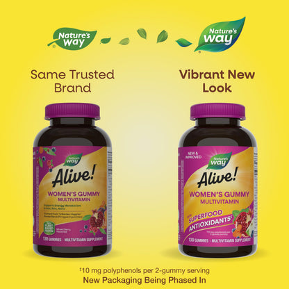Nature's Way Alive! Women's Daily Gummy Multivitamins, 16 Vitamins & Minerals, Energy Metabolism*, Hair Skin & Nails Nature's WayBuy Supplements Australia
