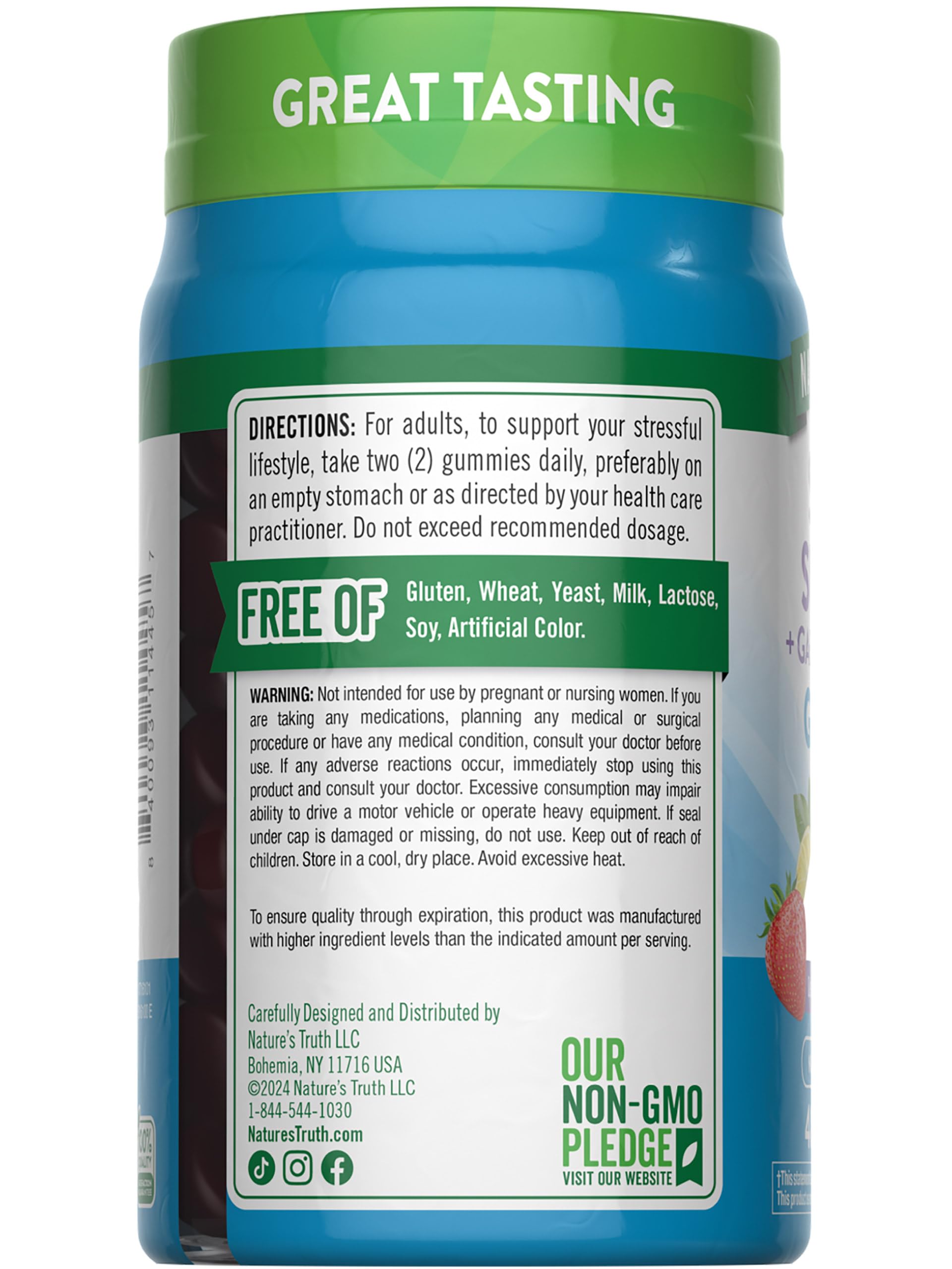 Nature's Truth Stress Relief Gummies for Adults | with Gaba, L Theanine, and Lemon Balm | Lemon Strawberry Flavor | Non-GMO & Gluten Free Supplement Nature's TruthBuy Supplements Australia