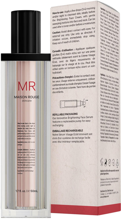 Maison Rouge Brightening Face Serum by Codeage - Glutathione Serum, Vitamin C, E, Hyaluronic Acid, Collagen - Radiance Enhancing - Parabens and Sulfates-Free - Refillable - All Skin Types - 1.7 fl oz CodeageBuy Supplements Australia