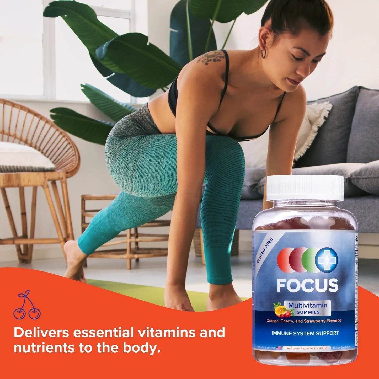 Focus Multivitamin Gummies | Flavored Vitamin Supplement | Boost Energy Levels | Support Overall Health | Daily Dietary Vitamin | Focus Vision Supplements